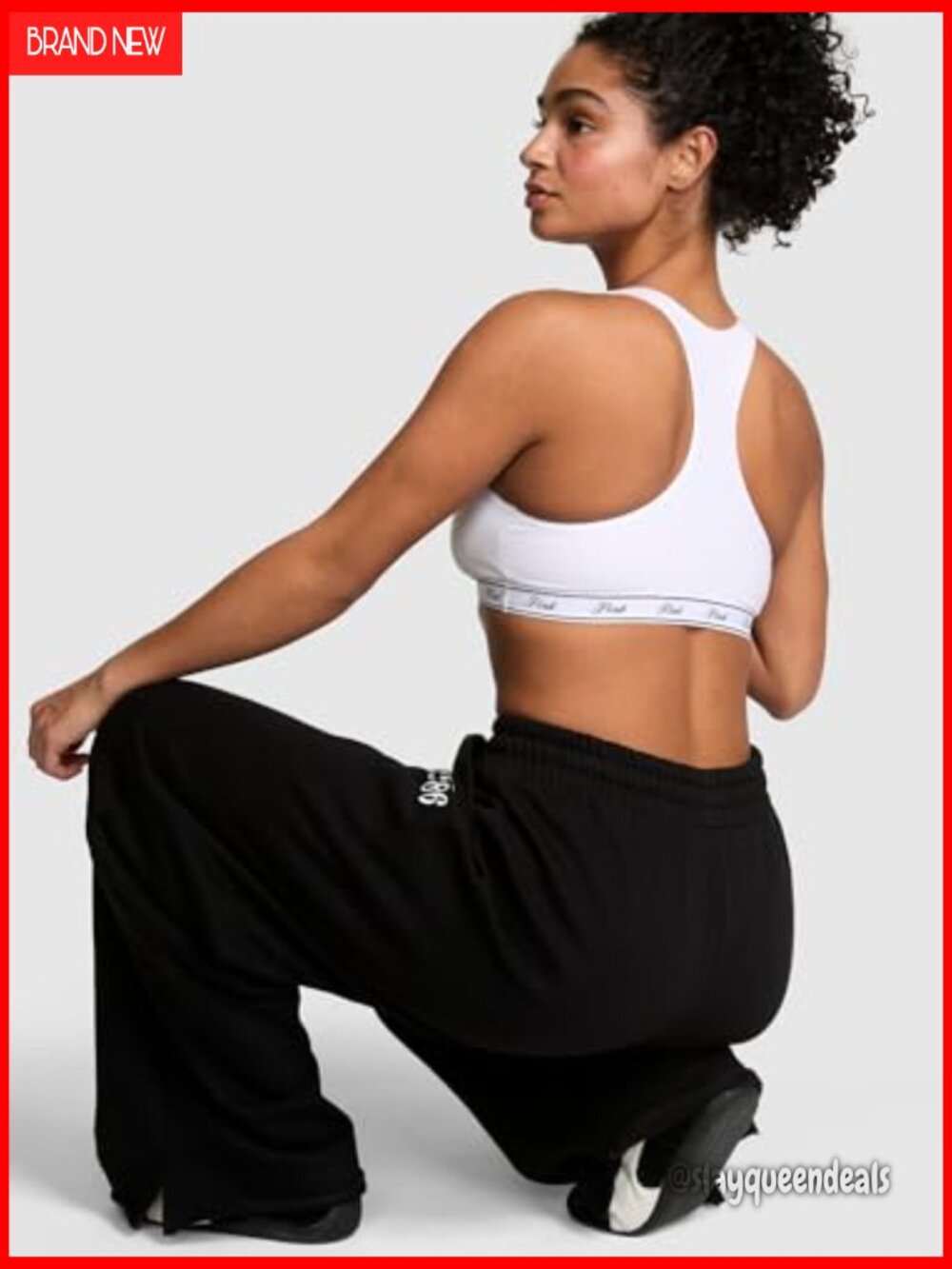 Campus Fleece Wide-Leg Sweatpants - Mid Rise Drawstring - Picture 2 of 5